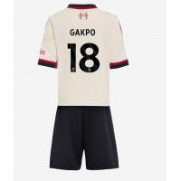Liverpool Cody Gakpo #18 Vonkajší Detský futbalový dres 2025-26 Krátky Rukáv (+ trenírky)